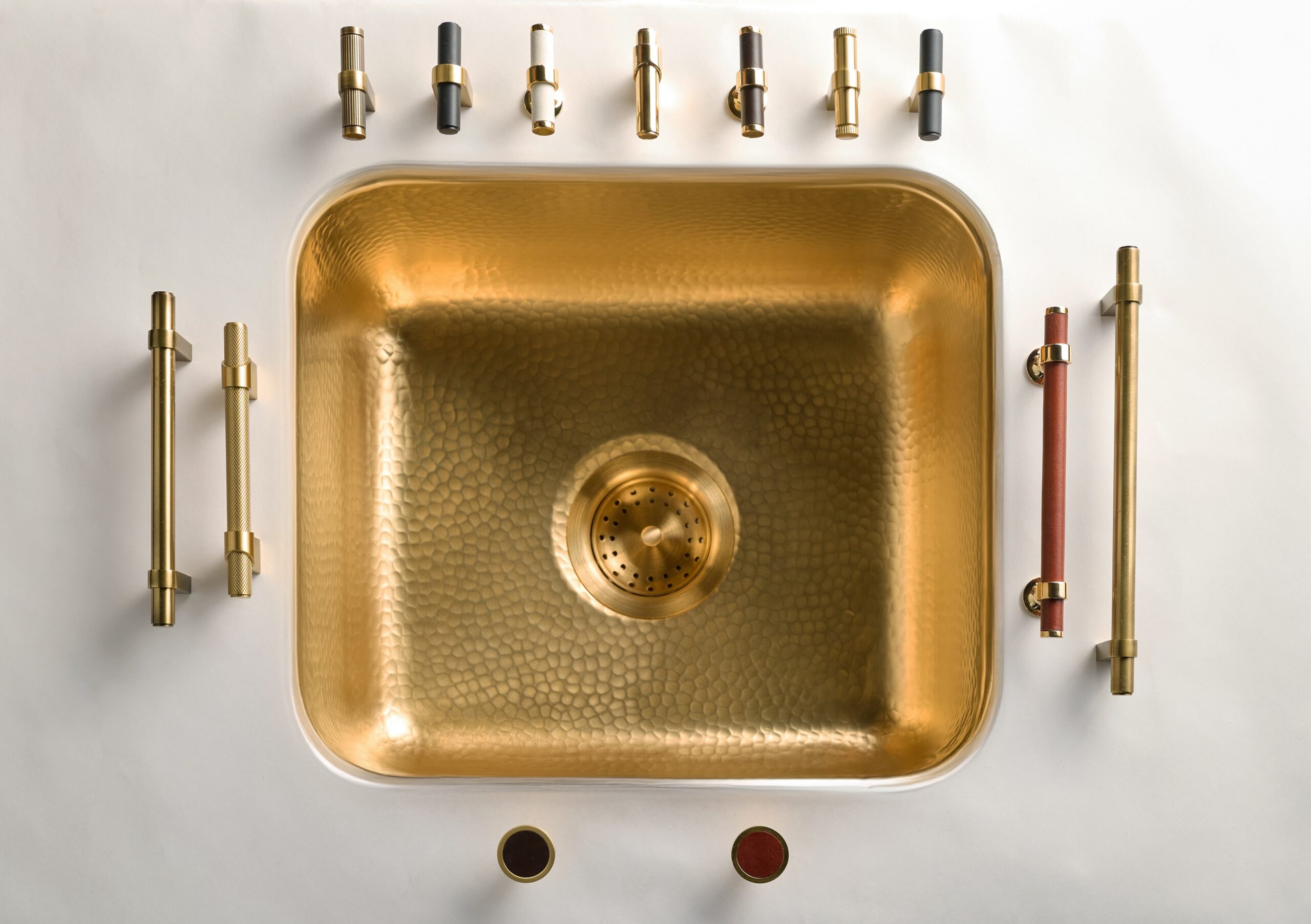 Brass Bar Sink and Coordinating Knobs and Pulls