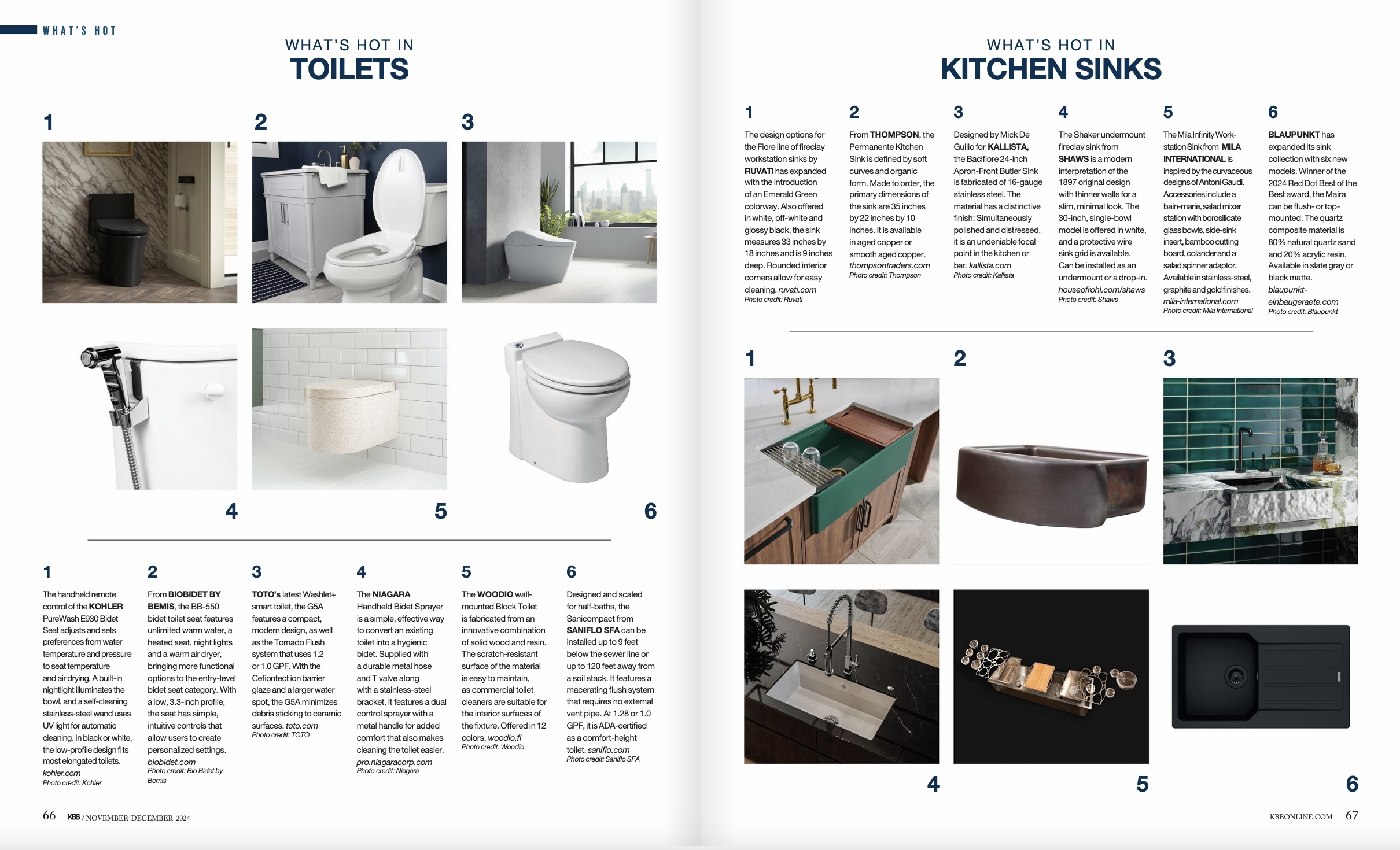 KBB Magazine Sink Story